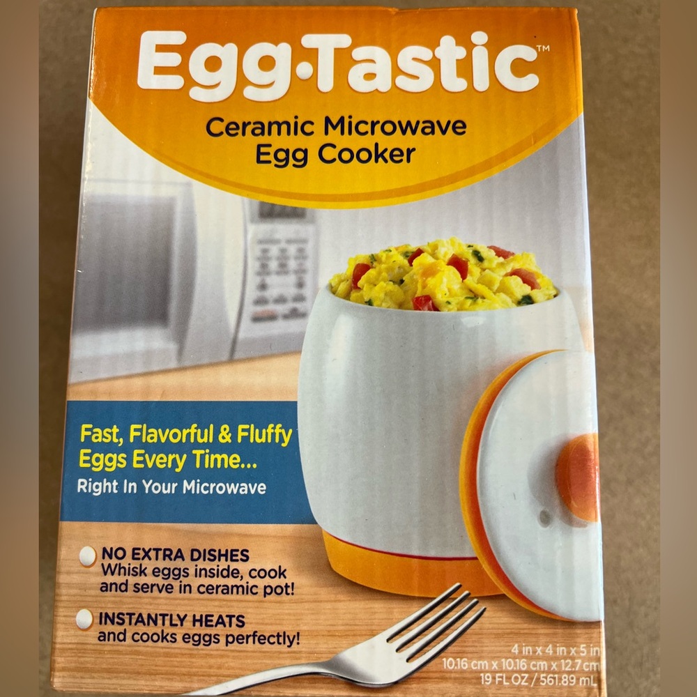 NEW Egg-Tastic Ceramic Microwave Egg Cooker